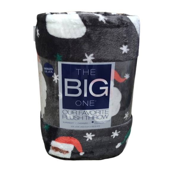 The Big One Christmas Santa Oversized Supersoft Plush Throw - Picture 3 of 4